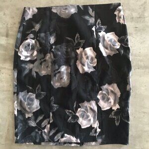 Forever 21 Skirt Womens Medium Floral Pencil Dark Fairy Grunge Office Corp Y2K